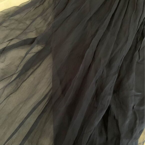 Line Dot Line Dot navy pleated full length skirt size S - Picture 7 of 9